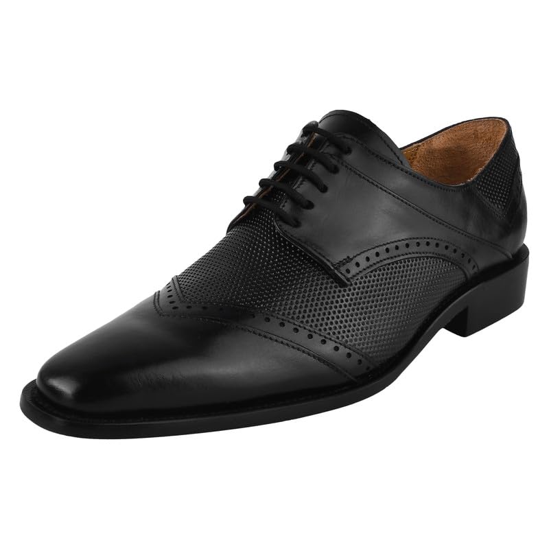 LIBERTYZENO Mens Tread Design Genuine Leather Lace Up Oxford Dress Shoes
