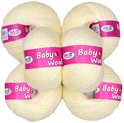Image of M.G ENTERPRISE 100% Acrylic Wool Cream 16 Pc Baby Wool 4 ply -GB Art-