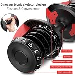 HAKENO 15 in 1 Adjustable Dumbbell 52.5lb with Fast Automatic Adjustable and Weight Plate for Body Workout Home Gym 52.5LB/24KG