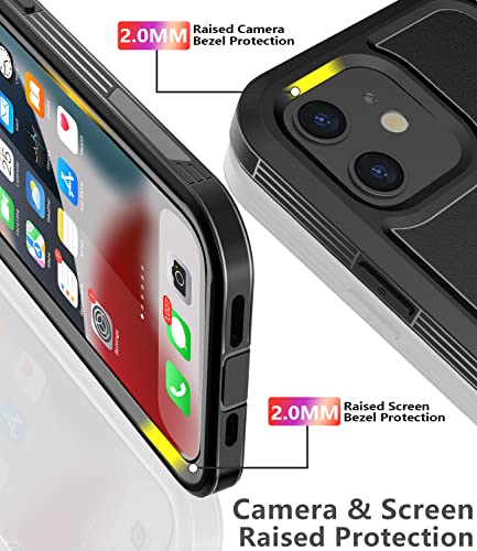 Diverbox For Iphone 12 Case/Iphone 12 Pro Case, [Shockproof] [Dropproof] [Dust-Proof] Built-In Screen Protector Protective Phone Case Cover For Apple Iphone 12/12 Pro (6.1 Inch) Black #TOP4