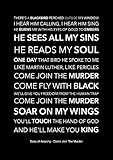 Impresión profesional Póster de Sons of Anarchy – Come Join The Murder – Letra de canción negra – Tamaño A4
