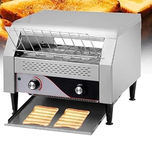 Commerciële Transportband Broodrooster 150-450 Plakken/Uur Roestvrij staal Broodrooster met Dubbele het Verwarmen Buizen voor Restaurant Bakkerij