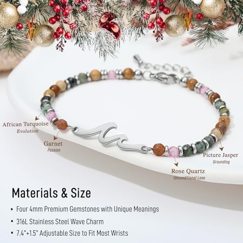 Image of TONY & SANDY Friend Gifts for Women, Unique Birthday Gifts for Women, Sister Gift from Sister, Wave Bracelet, Christmas Stocking Stuffers for Woman Female, Bestie Friendship Bracelets