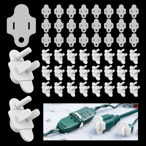 24-Pack Weatherproof Gaskets and Plug Protector Covers, Silicone & Plastic Waterproof Outdoor Plug Protector, Stop GFCI Tripping for Christmas Lights, Pool Pumps, Fits 2 & 3 Prong Plugs