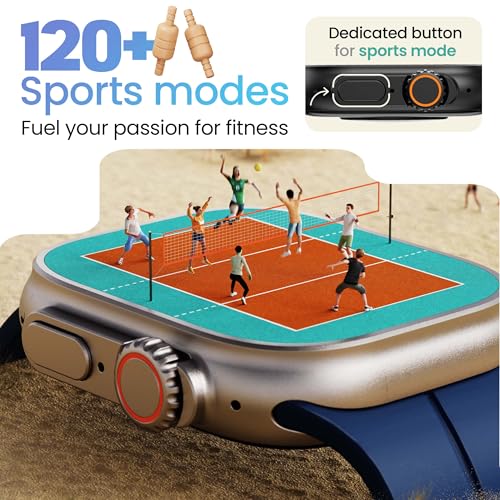 Image of Boult Crown Pro Smart Watch 2.01'' AMOLED, BT Calling, Working Crown, AOD, Zinc Alloy Frame, 650 Nits Brightness, AI Voice Assistant, SpO2 Monitoring, 120+ Sports Mode (Skyline Blue)