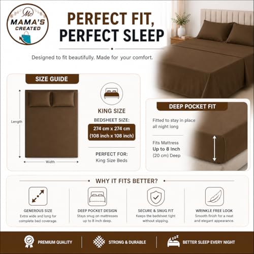 Image of Queen Size Bed Sheet - 600 Thread Count Single Flat Sheet Only - Long Staple Egyptian Cotton Top Sheet Wrinkle & Fade Resistant - Taupe