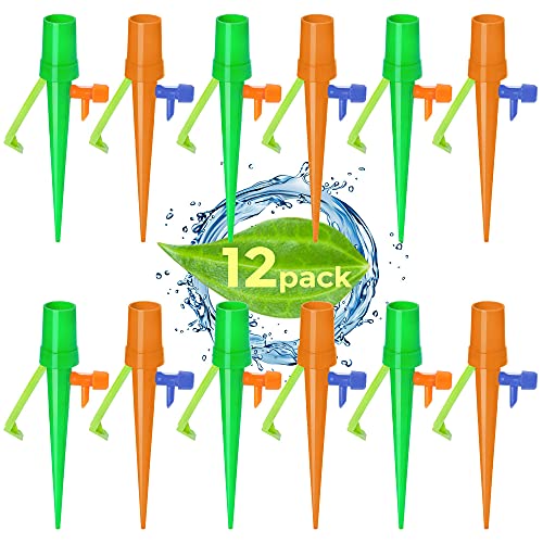 GoodMind Creations Upgraded Adjustable Automatic Watering Spikes. Indoor Outdoor Plastic Bottle Drip Irrigation Device Spike System. Works as Plant Watering Globes with Control Valve. - Thumbnail 4