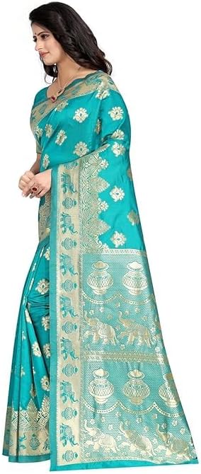 Women's Pure Kanjivaram Silk Saree Soft Design With Blouse Piece For Wedding (Pari9016-54)