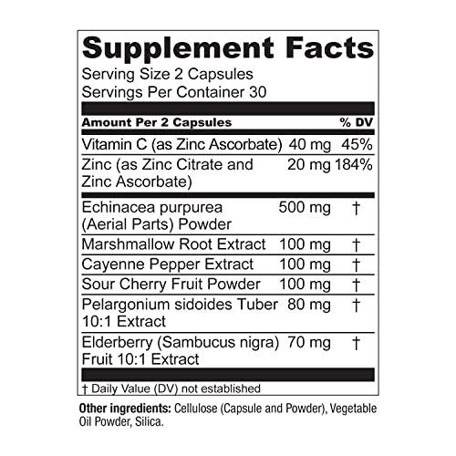 Live Conscious Breathewell Botanical Respiratory Immune Supplement | With Echinacea, Elderberry, Zinc | Immune System Support Vitamins 60 Capsules #TOP2