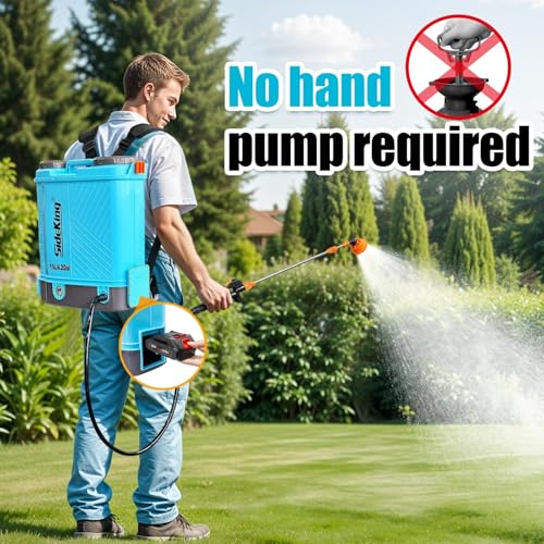 SideKing Akku Drucksprüher 16L, Rückenspritze kompatibel mit Makita 18V Akku, 7 Bar Drucksprüher mit Teleskoplanze, Lendenwirbelstütze, gepolsterte Gurte für Unkraut, Düngung, Entmoosung(Inkl. Akku)