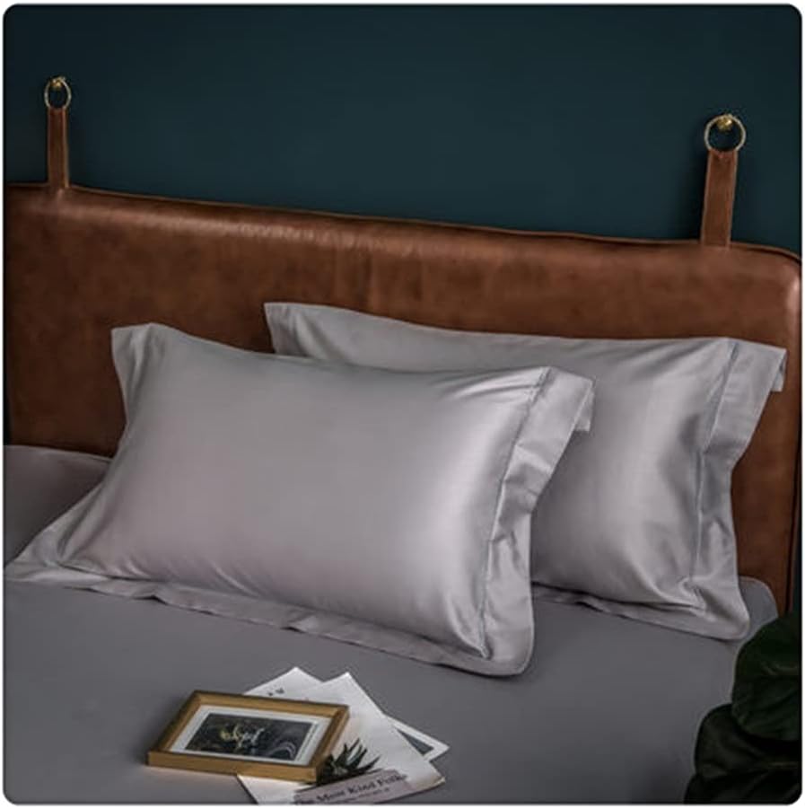 Silk Pillowcase Cover 48cmx74cm Solid Color Natural Silk Pillow Case Bedding Pillow Cover Easy to Clean(Style D)