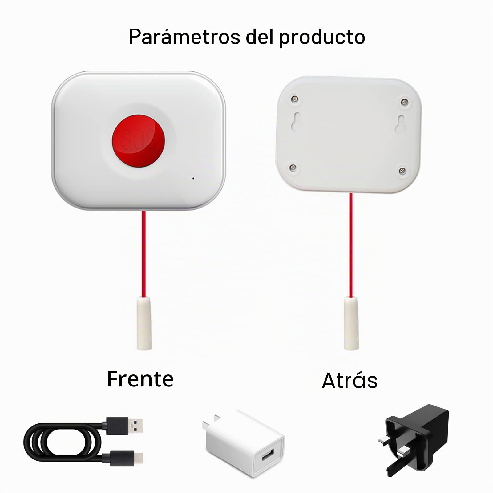 Wolf Guard Sistema de Alarma 4G con Botón SOS (2 Botones + 1 Receptor) | Llamada de Emergencia, Marcación Automática, Para Pacientes de Edad Avanzada, Hogar Personal