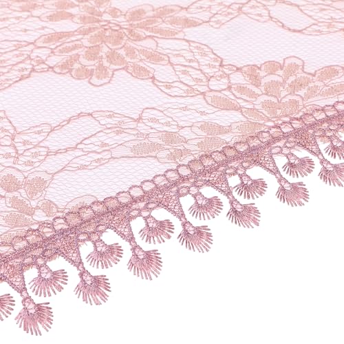 Lace Floral Mantilla Scarves, Crochet Tassel Triangle Shawl, Cathedral Chapel Church Head Covering Mass Bridal Veils4