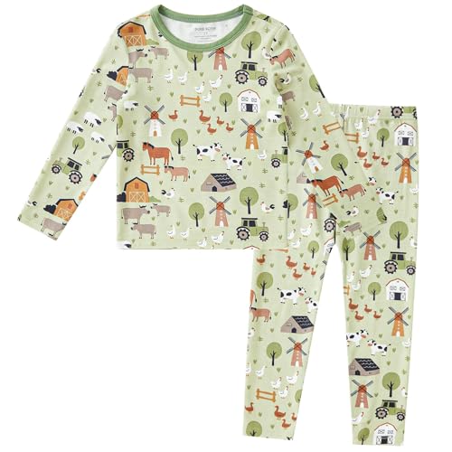 pureborn Toddler Viscose From Bamboo Pajamas Set Pjs - Little Boy Long Sleeve Snug Fit Soft...