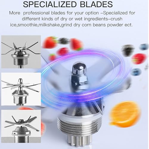 High Speed Smoothie Maker, Jug Blender with 2L Cup and Stainless Steel 6 Leaf Blades, 1650W Strong Power and 26000 Rpm Speed, Blending Fast and Evenly, for Smoothies, Fruit Shakes, Puree - Image 5