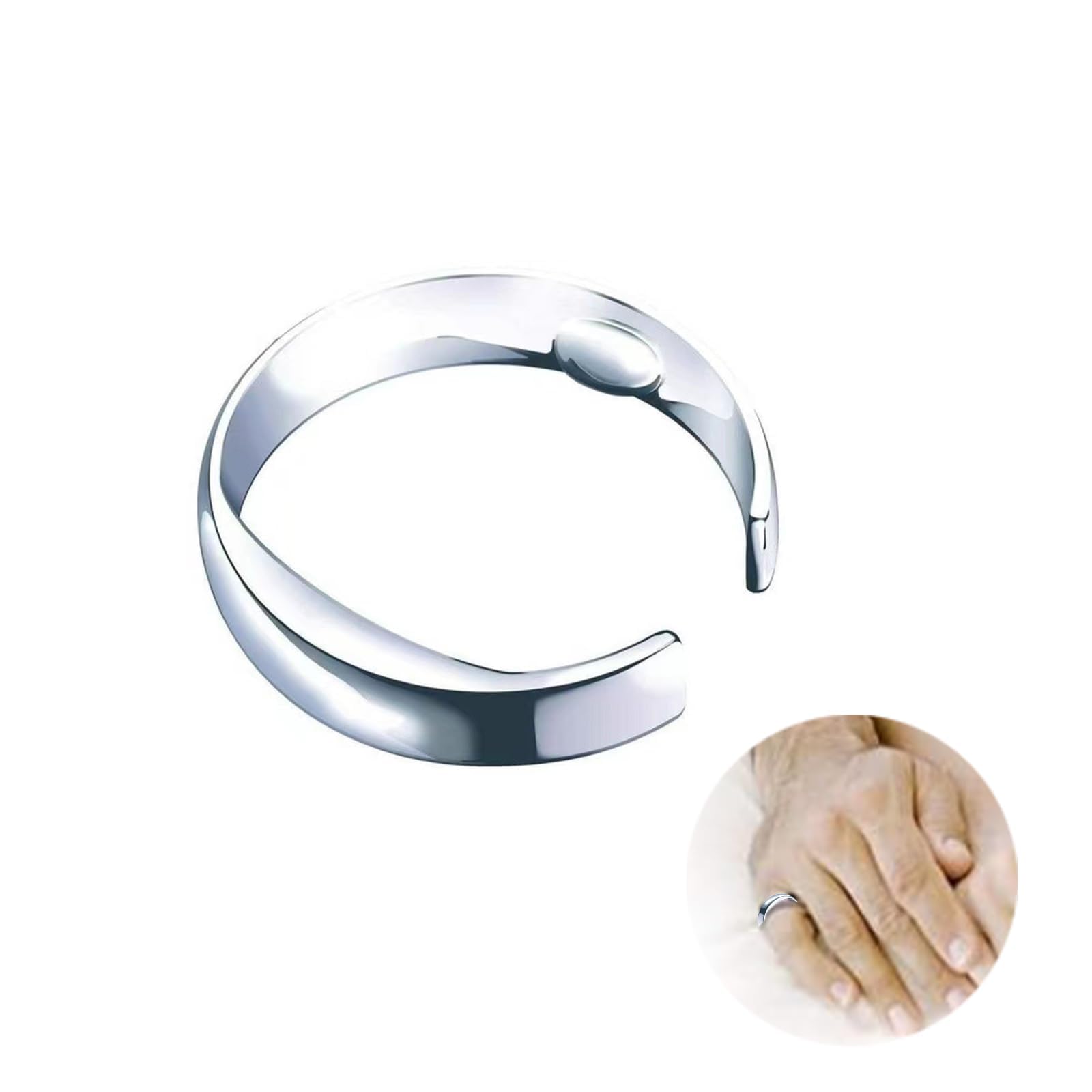 Anti Snore Acupressure Stop Snoring Ring, Physical Stop Snoring Aids for Men Women, Anti Snoring Ring Devices Sleep Apnea Relief Ring, Titanium Alloy Ring Sleep Snoring Reducing Aids