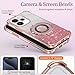 Hlgcokro Silicone Case Compatible with Oppo Reno 15 Pro Case with Ring Holder Kickstand, Phone Case for Oppo Reno 15 Pro Funda Clear Glitter Shockproof Cover (Rosa)