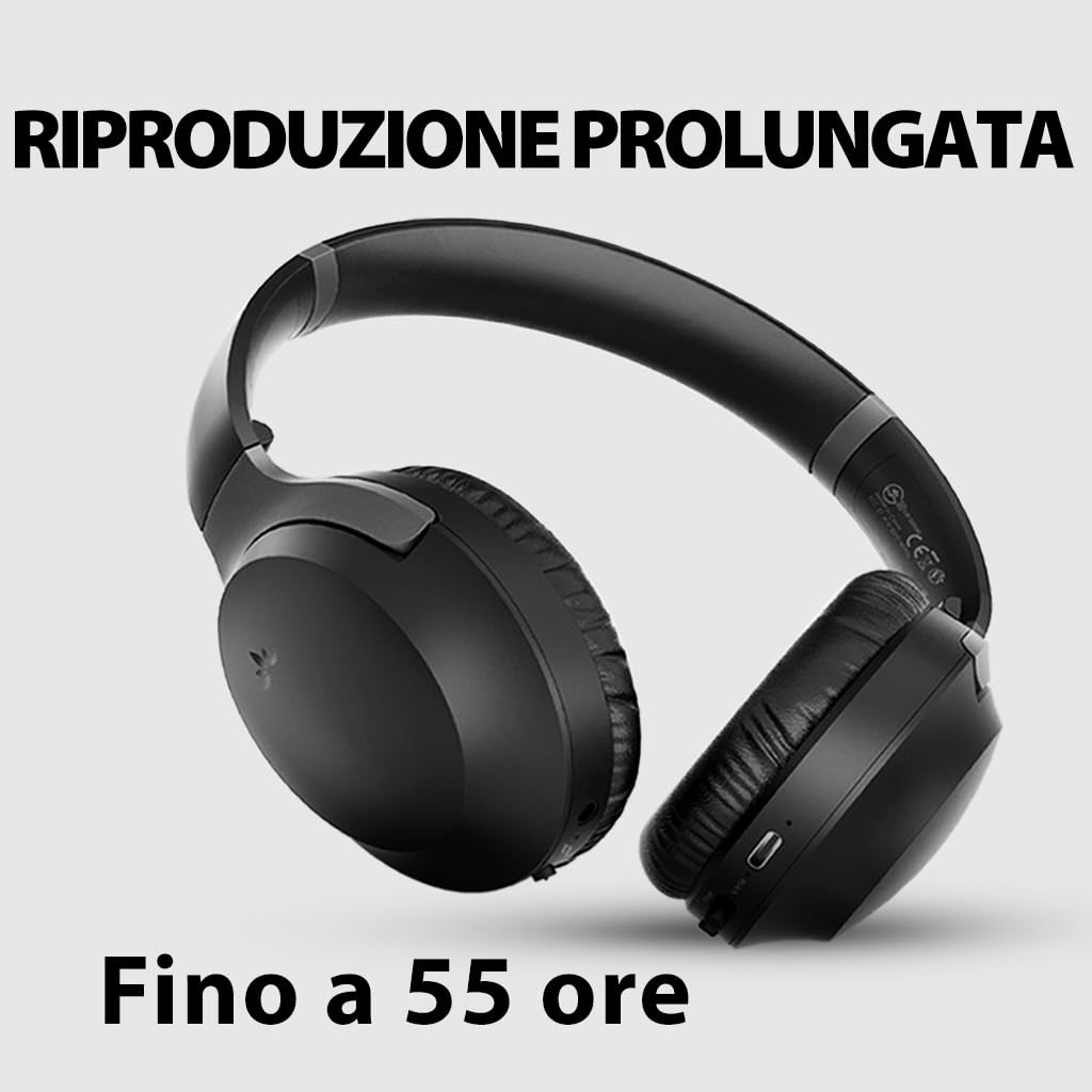Avantalk Aria Pro 3 - Cuffie Bluetooth con Microfono Antirumore Staccabile per Lavoro - latenza 20 ms, Doppia Connessione (PC + Telefono), Dongle USB-C Wireless - per Gaming su PS5, Riunioni e Musica