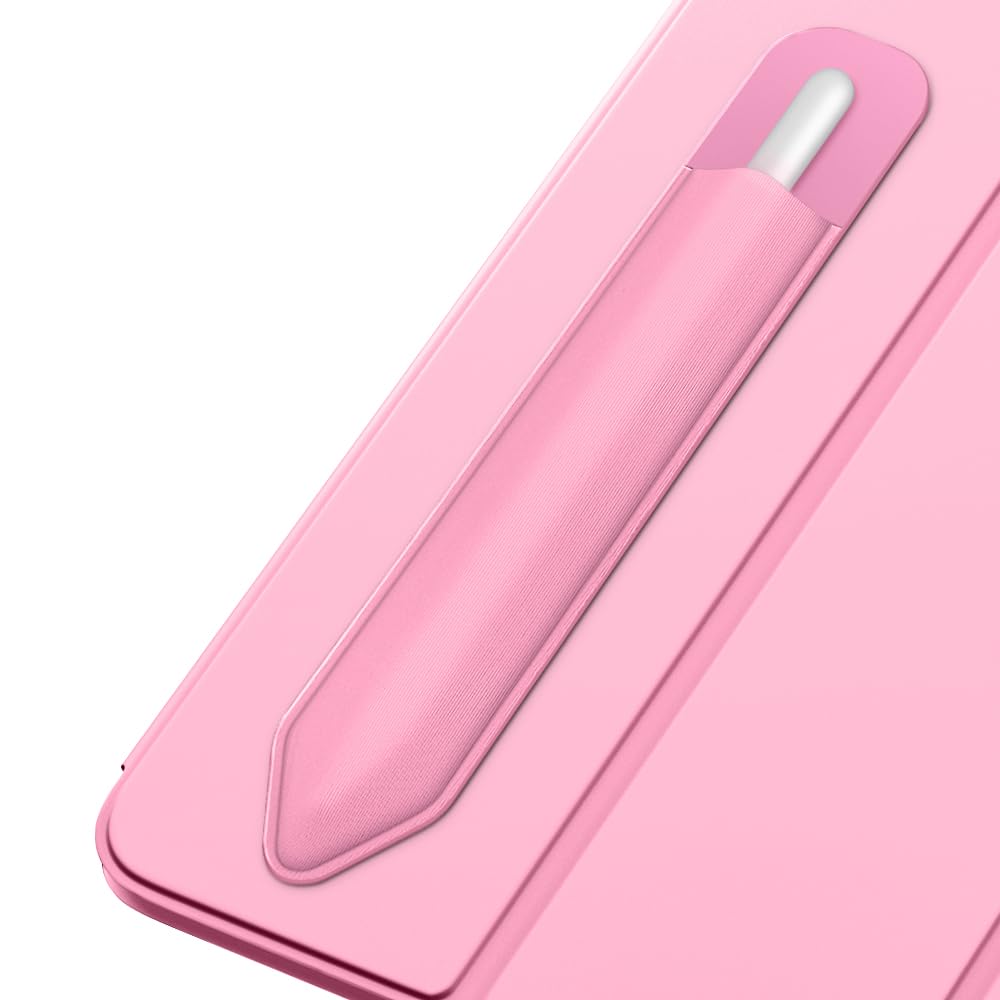 MoKo Adhesive Pencil Case Holder Sticker for Apple Pencil, Flowers Pink