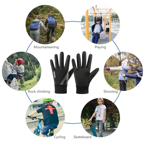 Image of Long Keeper Kids Gloves Cold Weather Windproof Winter Sports Gloves for Boys Girls Anti Slip Childrens Running Riding Gloves