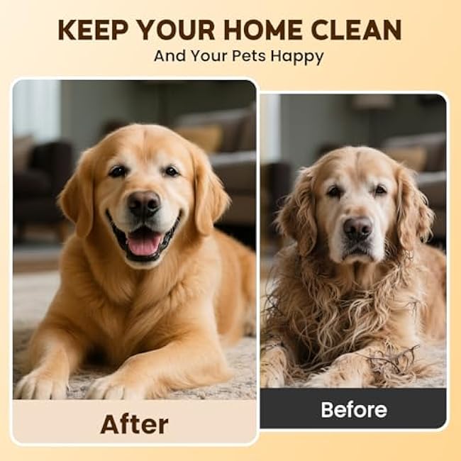 Deshedding Dog Brush & Pet Hair Remover Comb ¨C Grooming Tool for Cats, Dogs, Rabbits, Horses, Hamsters | Itching Relief & Gift for Pet Lovers-FhJz6CIB