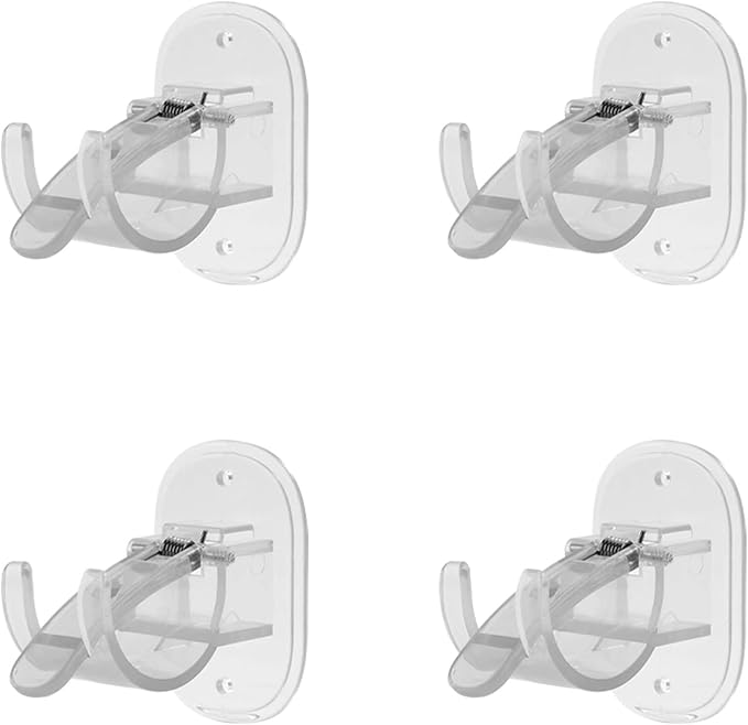 JustYit 4 Pieces Self Adhesive Curtain Rod Bracket Curtain Rail