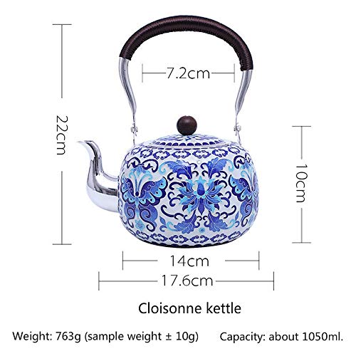 Teiera d'Argento hkrstssxj Pure Silver 999 Tea Pot Handmade Cloisonne Ceramica Acqua Calda Pot Kungfu tè Set di tè Cose… - immagine 4