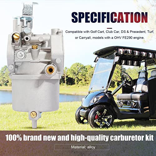 Qazaky Fe290 Carburetor + Fuel Pump Compatible With Golf Cart Club Car Ds Precedent Turf Carryall Kawasaki Fe290 Engine 1016478 1018056-01 1019056-01 17561 1016438 1016439 1016440 1016441 Carb 1998-Up #TOP4