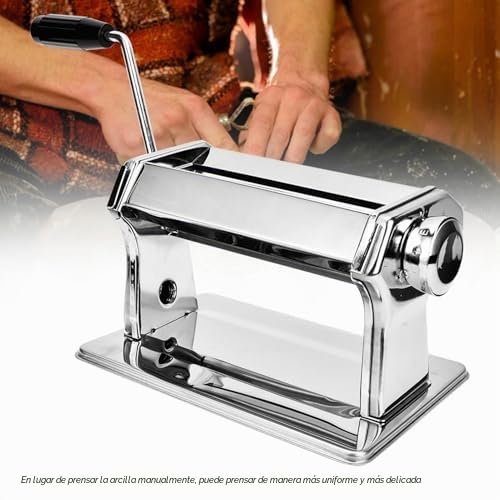 Cocoarm Máquina laminadora de arcilla polimérica - rodillo de arte de metal de prensa manual con seis espesores ajustables, antideslizante