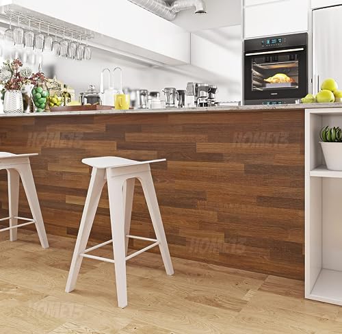 Image of HOME13 Vinyl Kitchen Self Adhesive Vinyl Decorative Brown Wooden Wooden Wallpaper for Kitchen Countertop Home /Office 2 Ft x 20 Ft with 2pcs