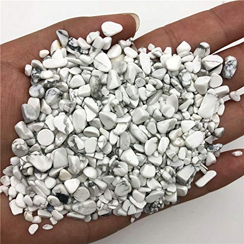 MOBSAN Grava de Cristal Turquesa Blanca Natural de 50g, 3-6mm, Adecuada for jarrones, acuarios, Jardines y Fuentes Grava