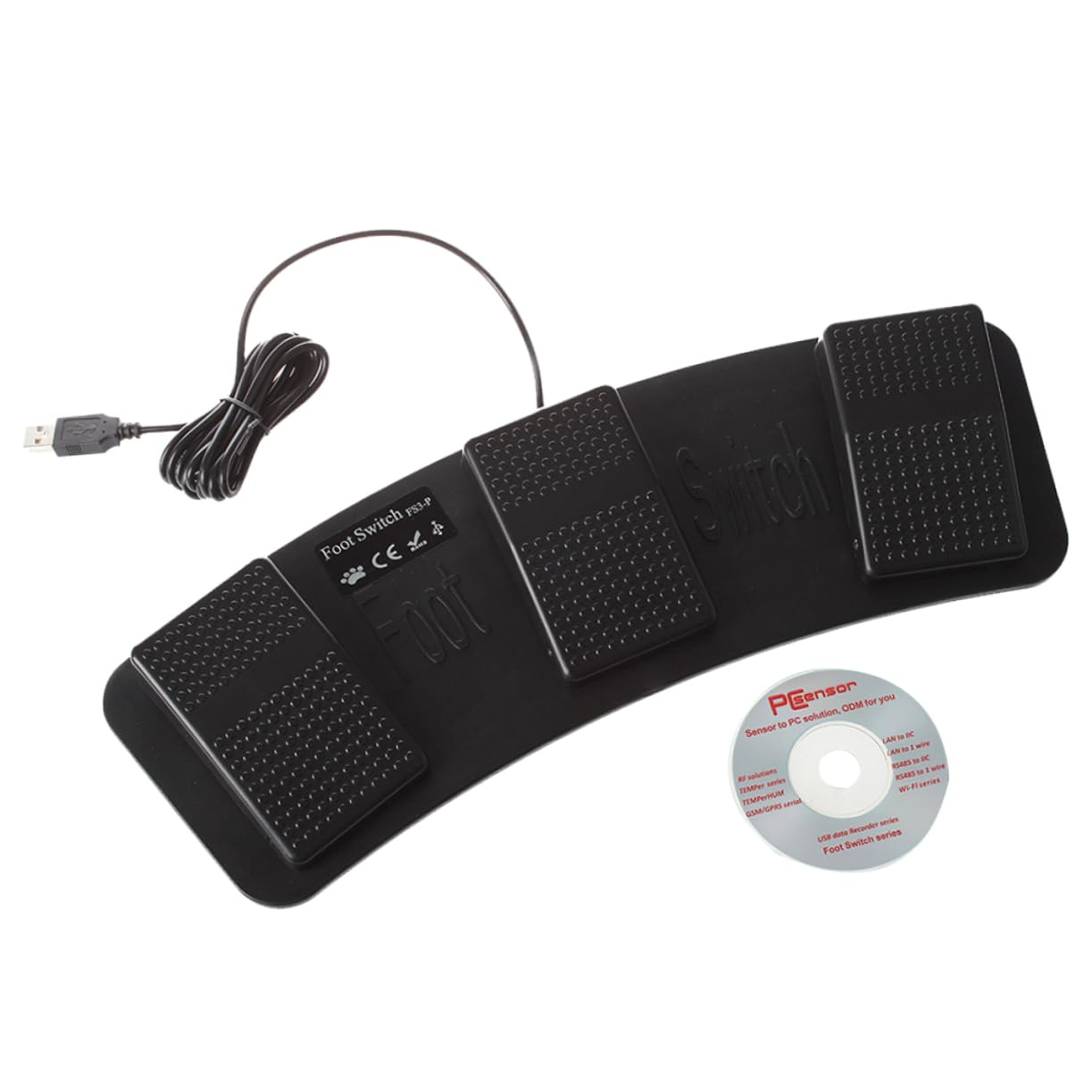 Toyvian Triple Foot Pedal Controller 3 Buttons for Gaming 2m Cable Triple Foot Switch for Computer