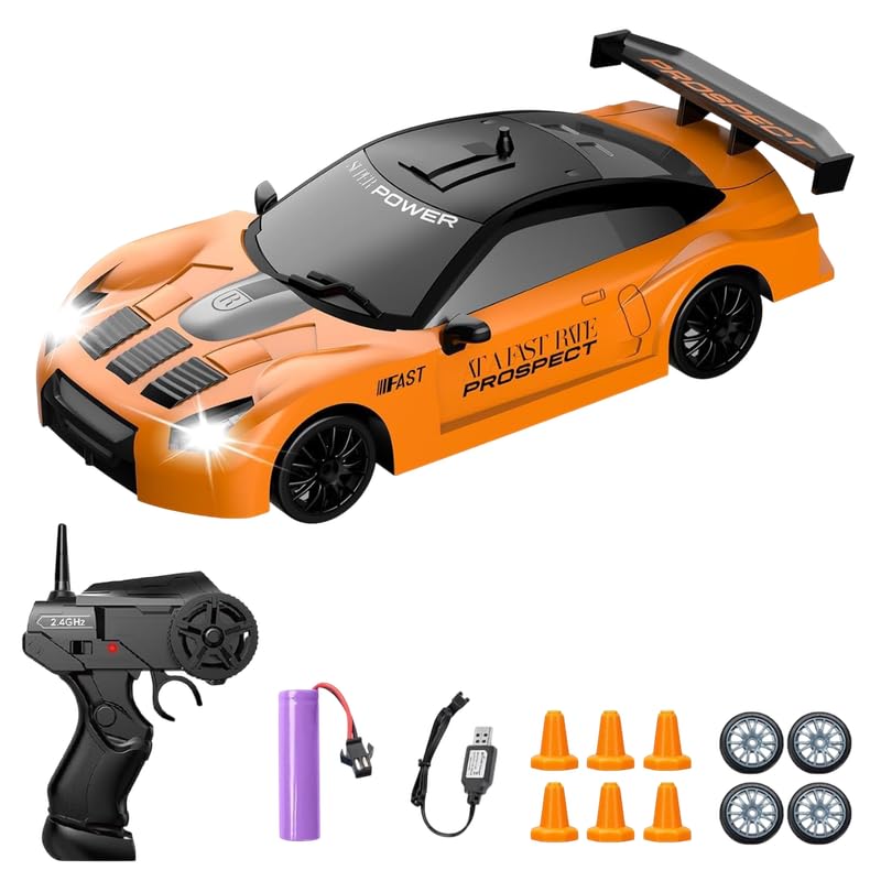 Image of Stunt Tires Racing CAR 1:12 Remote Control Stunt Plastic Rc Car with Hand Sensor Watch Twisting Vehicle Toy for Kids (mini Drift), Multicolor