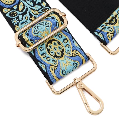 Image of Wide Shoulder Strap Adjustable Replacement Belt Guitar Style Crossbody Bag Handbag Strap Multicolor Canvas Straps(Wide:2in)(Color72)