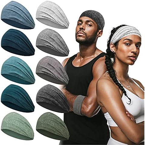 MYKURS 10 PCS Wide Workout Headbands Cover