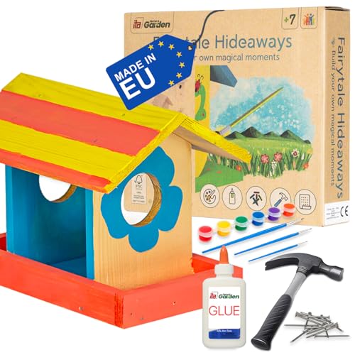 ITA DIY Futterhaus für Vögel zum Zusammenbauen und Bemalen BirdieBuffet - Vogelhaus Komplett Bausatz mit Hammer, Nägeln, Farben zum Bauen und Malen für Kinder - Bastelset für Jungen & Mädchen ITA DIY Futterhaus für Vögel zum Zusammenbauen und Bemalen BirdieBuffet - Vogelhaus Komplett Bausatz mit Hammer, Nägeln, Farben zum Bauen und Malen für Kinder - Bastelset für Jungen & Mädchen