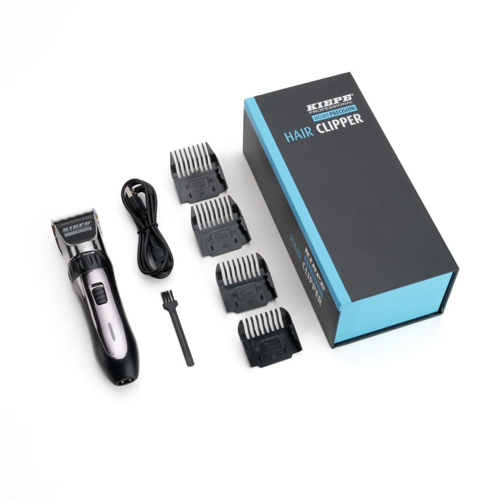 Kiepe 6210 Home Precision Tagliacapelli – Clipper ricaricabile e impermeabile con lame in acciaio inox, pettini guida e batteria potente per risultati di taglio precisi