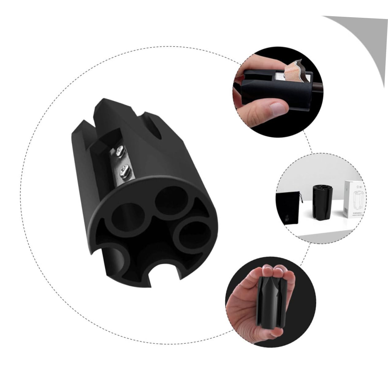 minkissy 5 Stück Augenbrauen Schnitt Bleistiftschärfer Machen Für Frauen Make-up- Anspitzer Für Make-up-stifte Eyeliner -schärfer Gesicht Werkzeug Saigang Black