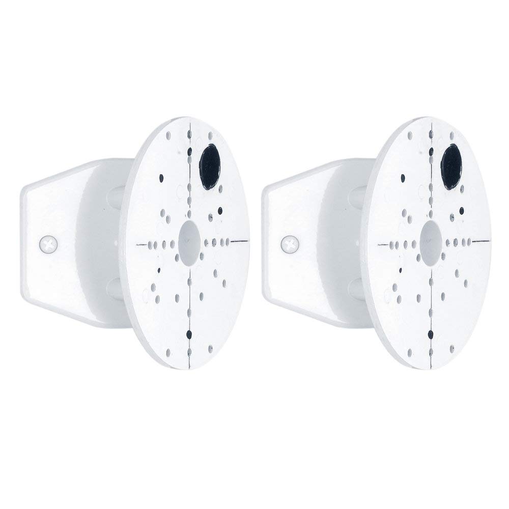 2 Pack - White Steel Corner Mounting Bracket for Outdoor Lighting | Suitable for Motion Sensors and Security Flood Lights | Universal Pre-Drilled Holes for Ease of Installation