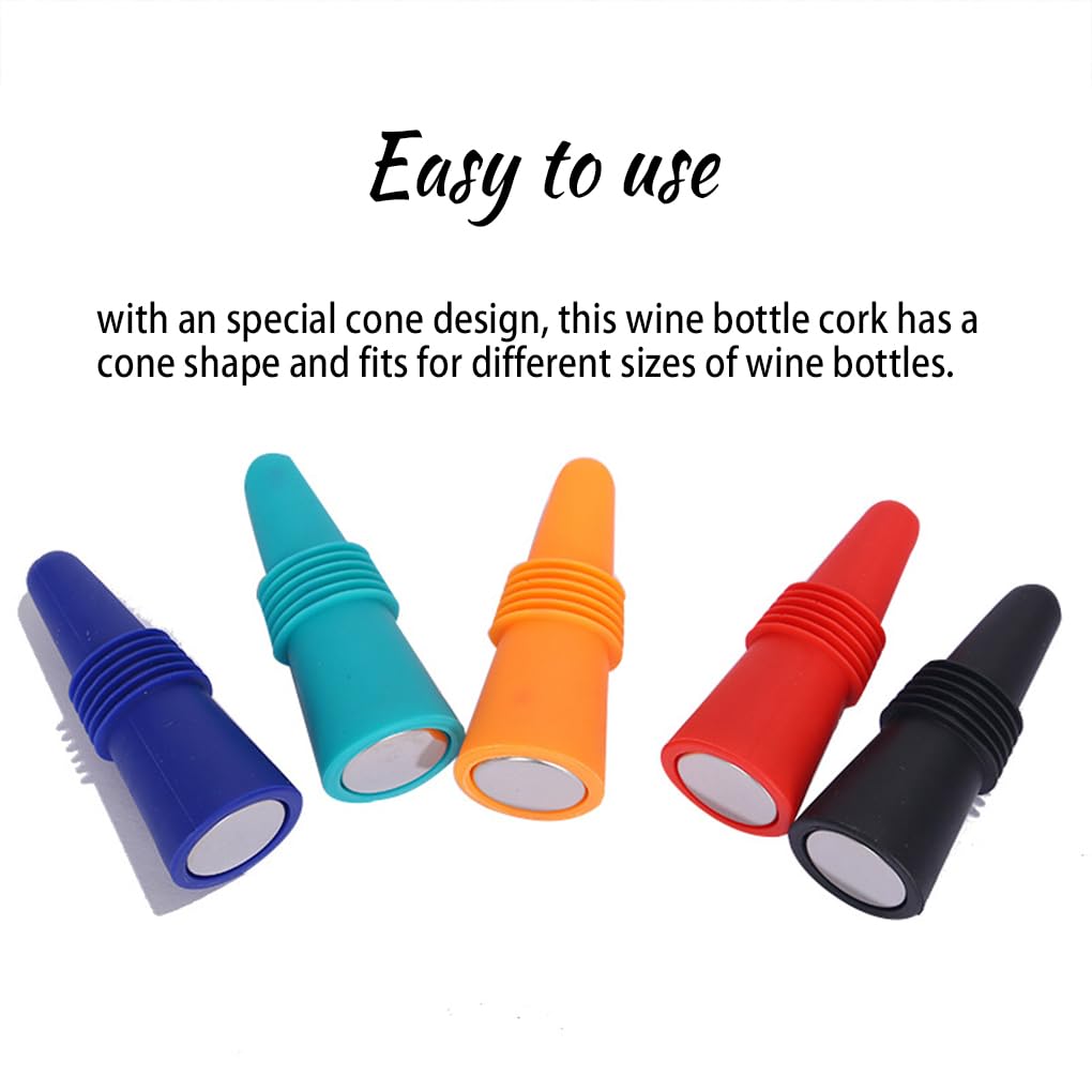 Lot de 10 bouchons en silicone pour bouteilles de vin, champagne et boissons - Anti-fuite - En acier inoxydable - Accessoires ergonomiques - Vert