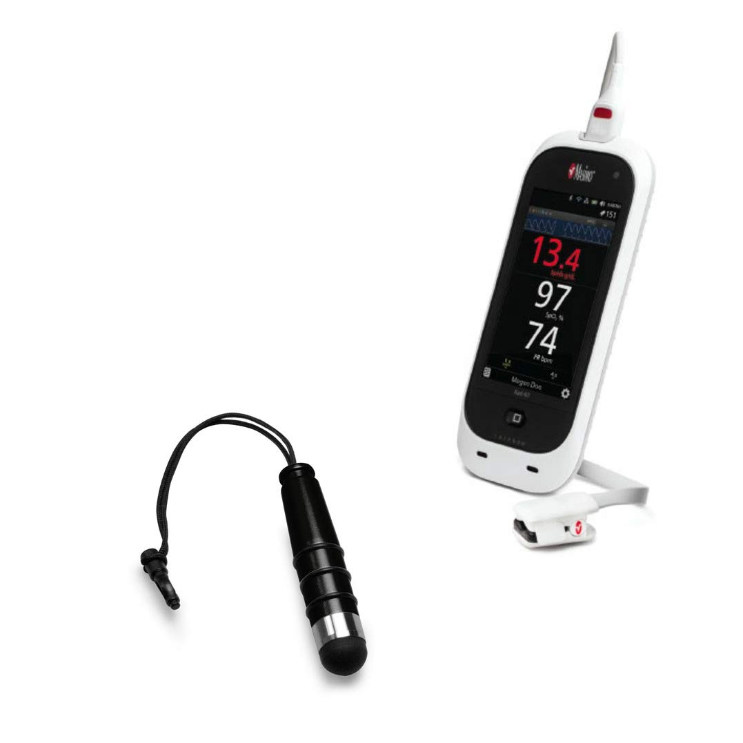 BoxWave Stylus Pen Compatible with Masimo Rad-67 - Mini Capacitive Stylus, Small Rubber Tip Capacitive Stylus Pen for Masimo Rad-67 - Jet Black