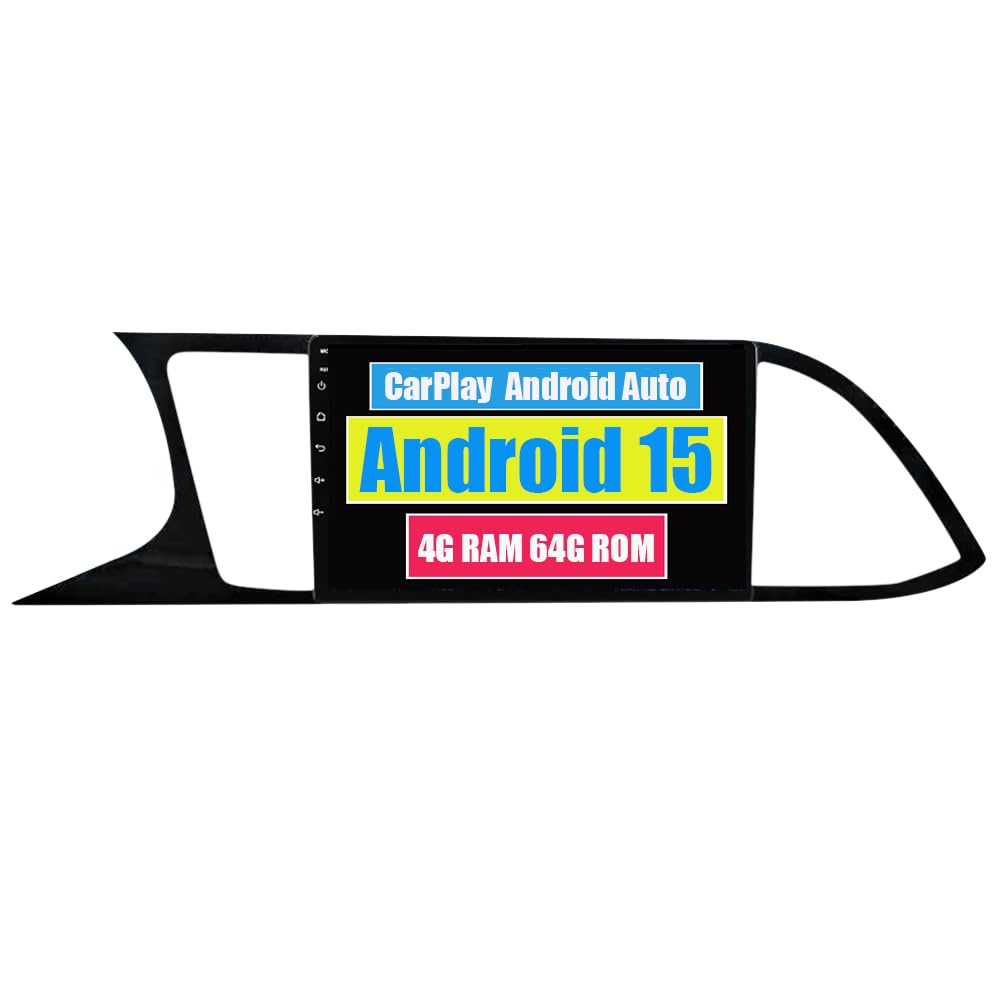 RoverOne Unidad principal estéreo CarPlay para Seat Leon 3 2012-2020 Android Auto pantalla táctil Sat Navi Bluetooth WiFi reproductor de radio