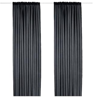 IKEAイケア VIVAN ブラック 90221549 カーテン1組、ブラック