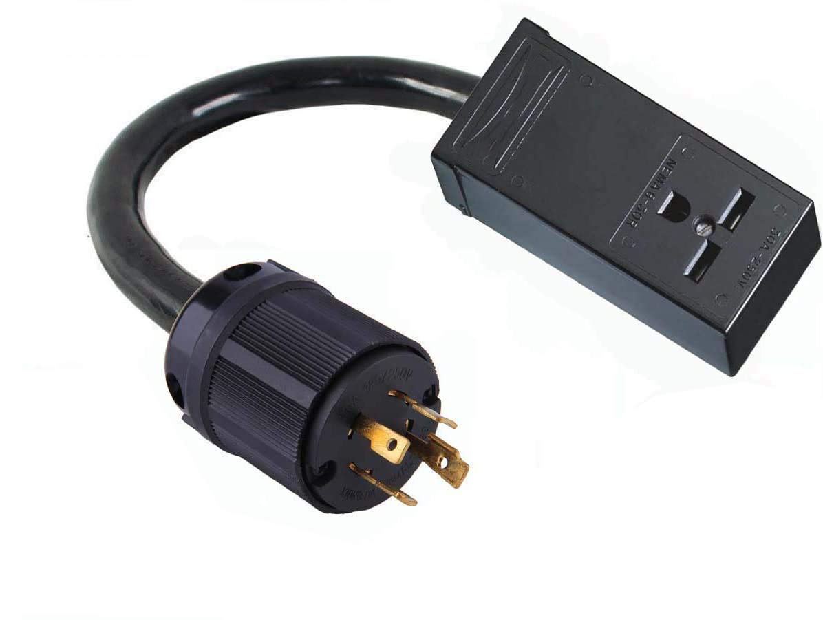 L14-30P 4-Pin Male Twist Lock Generator Plug To 6-30R 3-Prong