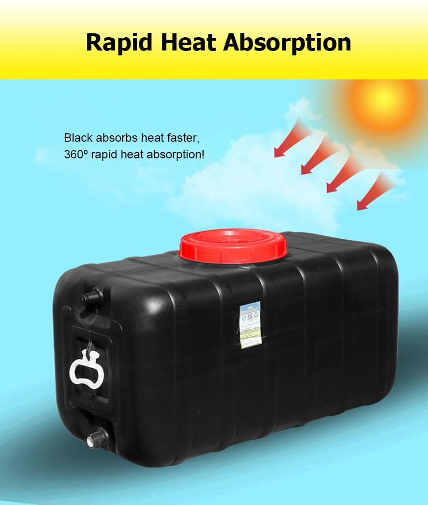 Bidón de Agua Potable contenedor de Agua Alta Capacidad depósito de Agua con Grifo de Bidón Garrafa Plástico Alimentario para Camping Emergencia(Coloour: Black,Size: 80L/21.1Gal)(80L/21.1Gal)