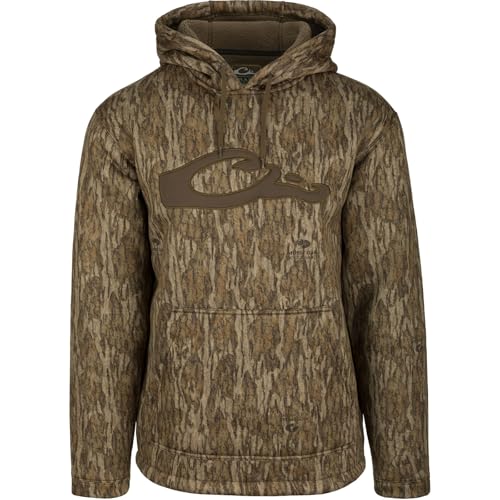 Drake Waterfowl Youths' Unisex LST Silencer Hunting Warm Anti-Pilling Hoodie w/Soft Combed Fleece Interior & Kangaroo Pouch