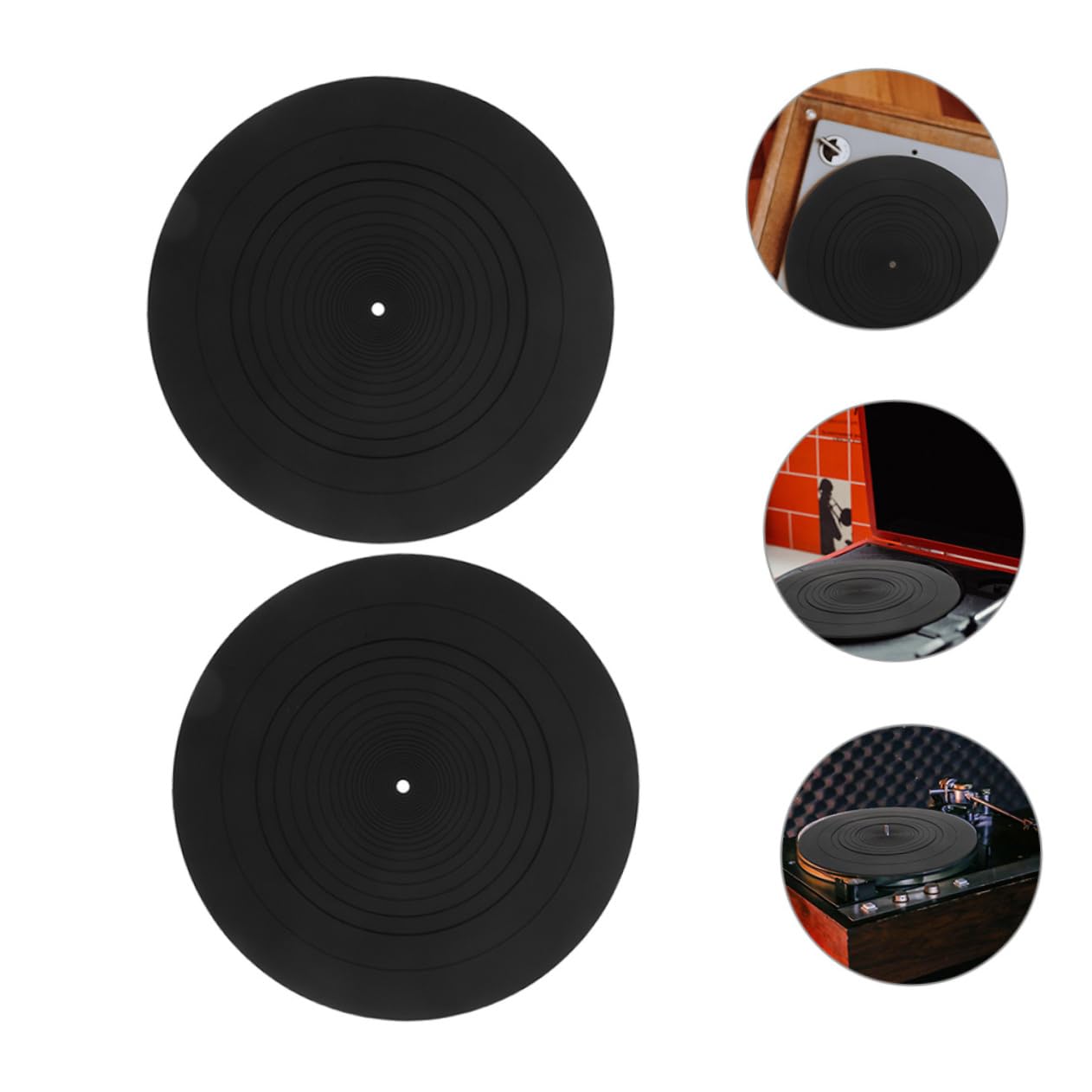 BESTonZON 2pcs - Turntable Mat Vinyl Slipmats for Records Player Anti-static Silicone Pad Vinyl Mat for Turntable Record Player for