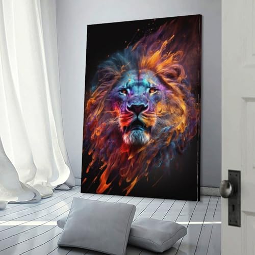Décoration murale Lion Graffiti 30x45 cm prête à suspendre pour habiller un mur vide rapidement