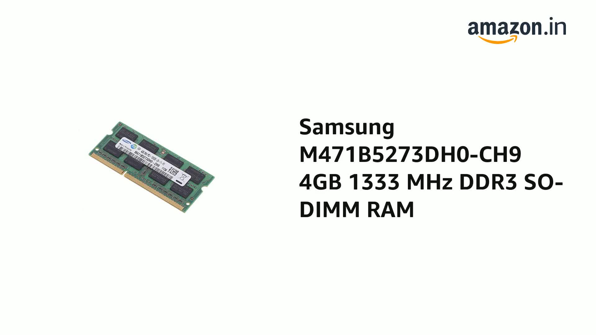 Amazon.in: Buy Samsung DDR3-1333 SODIMM 4GB Notebook Memory Online
