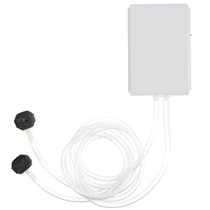 Alasum Dual Outlet Oxygen Pump Air Pump for Aquarium USB Mini Quiet Fish Tank Portable for Fishing and
